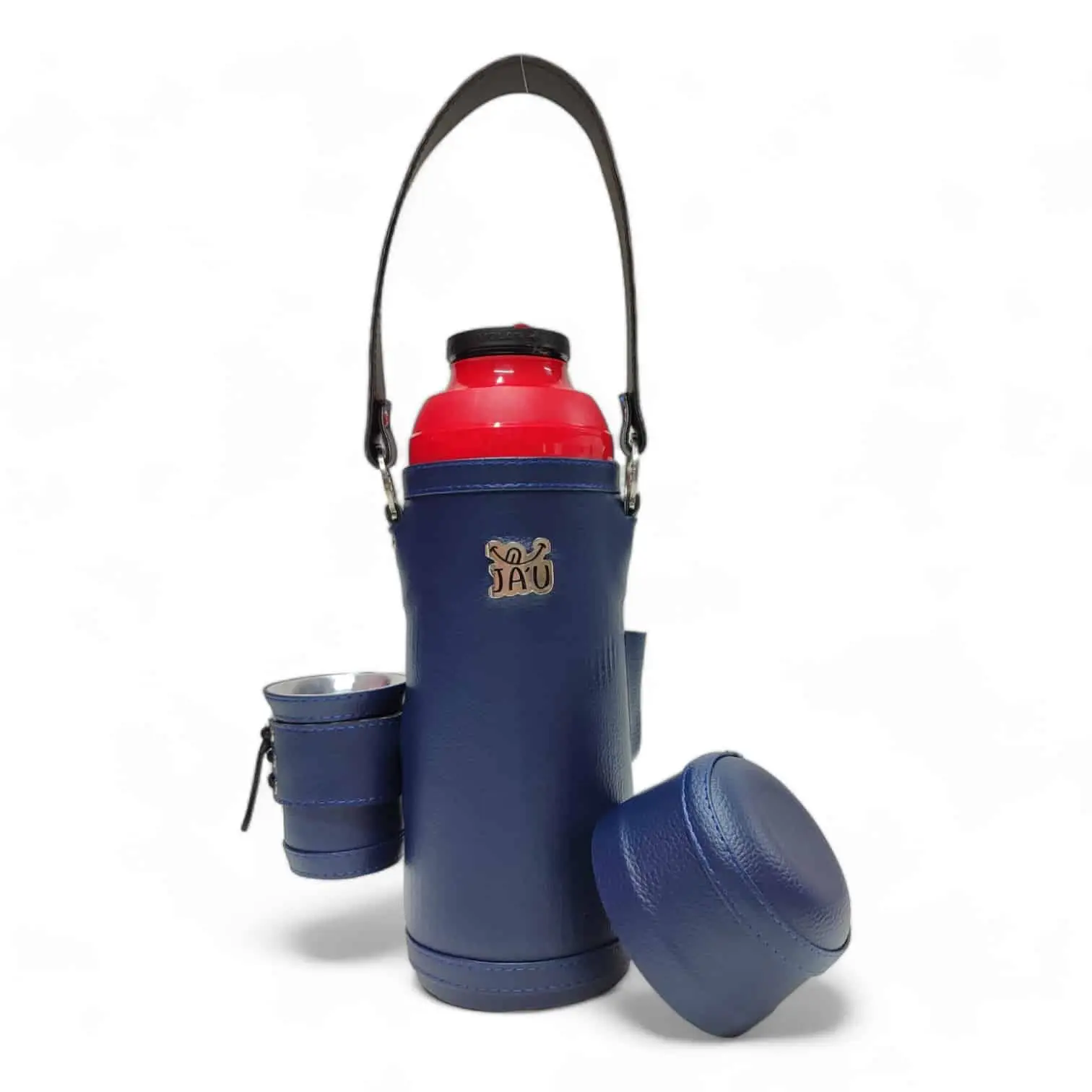 Termo Para Mate JAU Forrado en Cuerina 1 Litro