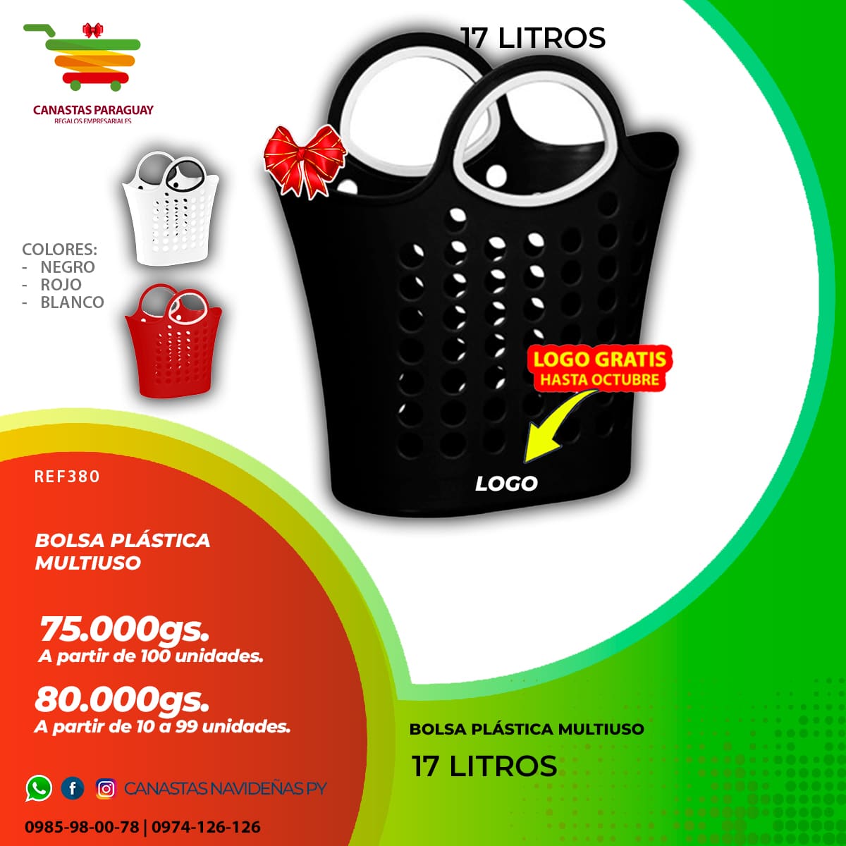 Bolsa plastica multiuso 17 litros