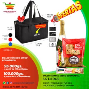 BOLSO TERMICO 5,5 LITROS ECONOMICO CON PRODUCTOS