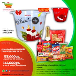 CHAMPAÑERA NAVIDEÑA 7 LITROS CON PRODUCTOS 2